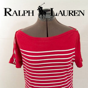 Ralph Lauren Boat Neck Shirt with Rope Tied Sleeve
